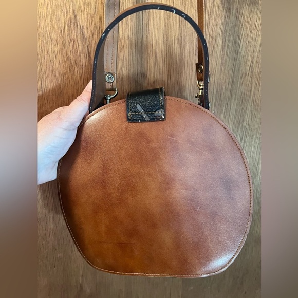 Vtg Princess Tooled Leather Bag Made In Korea Hieroglyphics Aztec Look - Picture 2 of 4